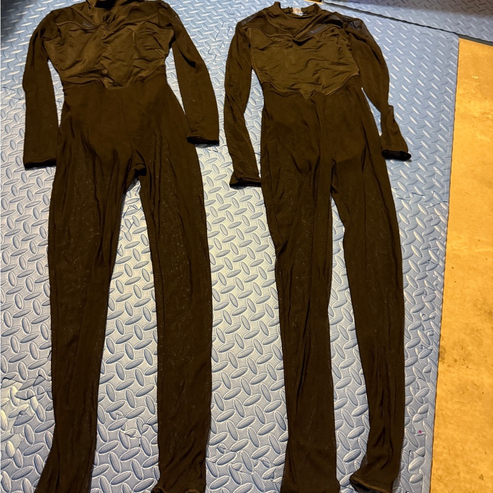 Black Long Sleeve Dance Jumpsuits